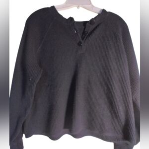 Old Navy Black Waffle Knit Sweater Size M Long Sleeve Casual Lagonlook